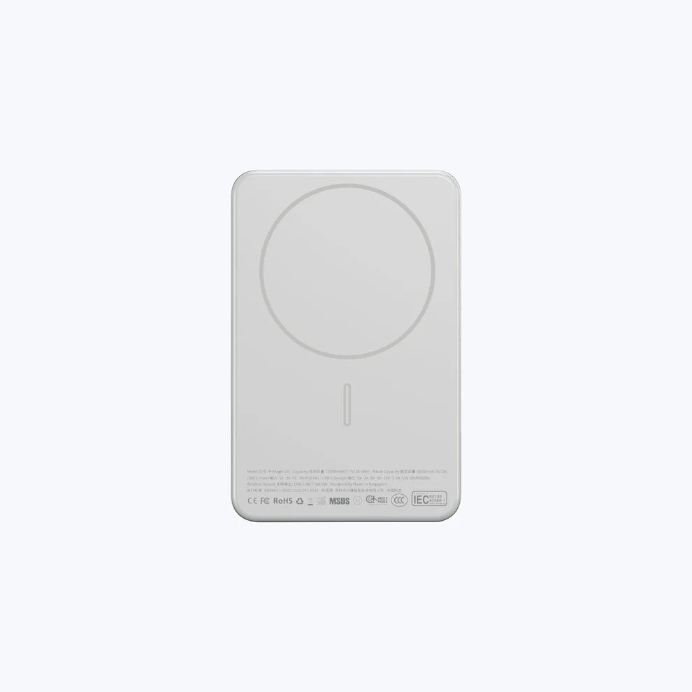 MagAir20 10000 mAh Magnetic Wireless Power Bank (CCC Certified) - Silver