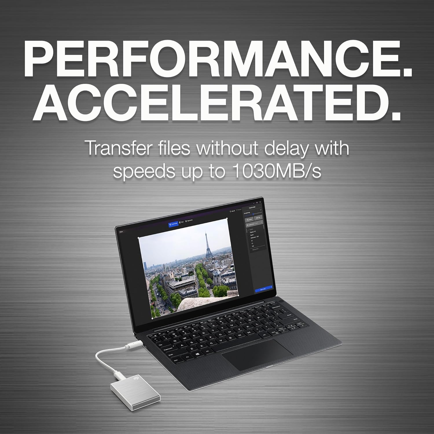 Seagate One Touch SSD 1TB External SSD Portable – Silver, speeds up to 1030MB/s, with Android App, 1yr Mylio Create, 4mo Adobe Creative Cloud Photography plan​ and Rescue Services (STKG1000401)