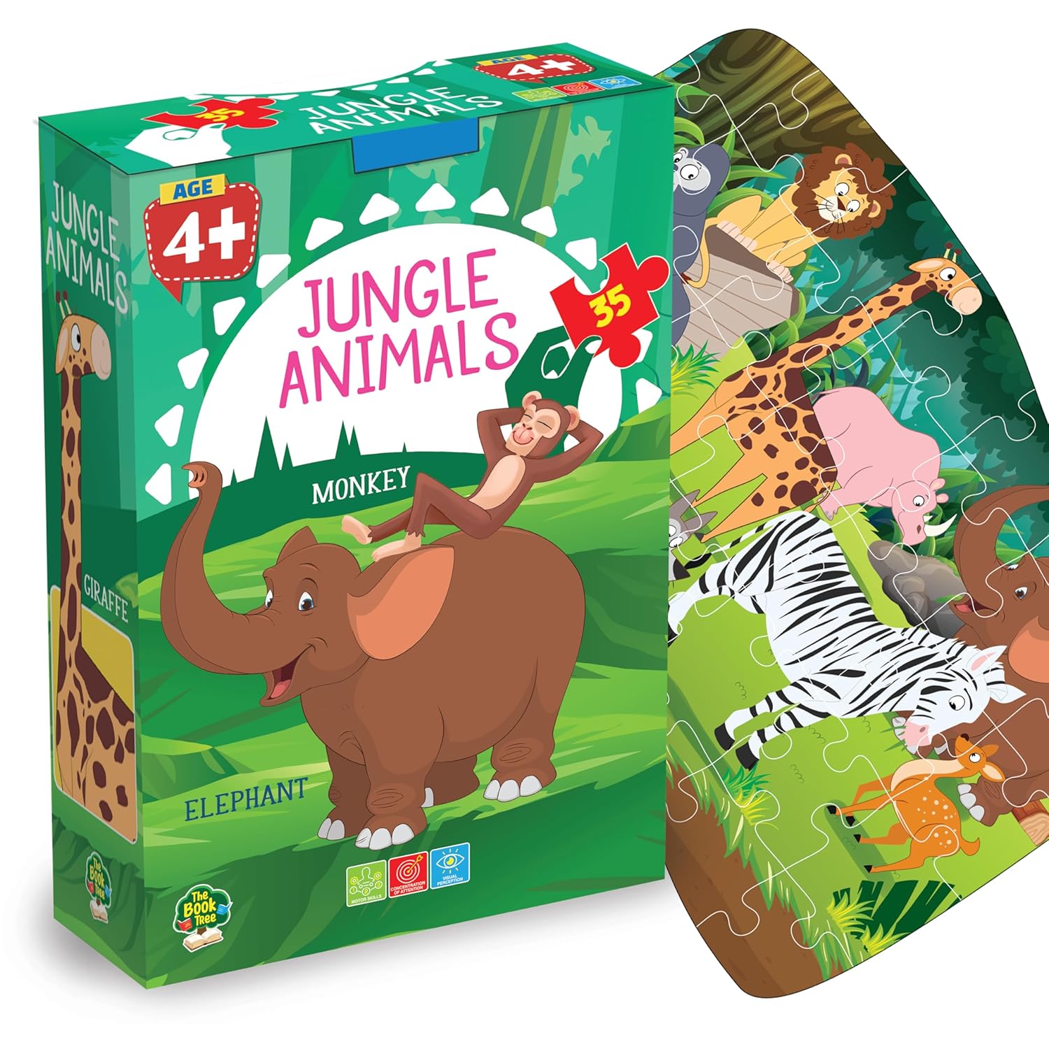 MAJESTIC BOOK JUNGLE ANIMALS PUZZLE 35 PIECES