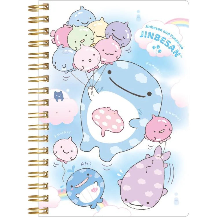 Jinbesan Balloon Fish Blue Spiral Notebook NY42801