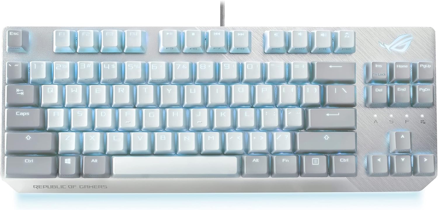 ASUS ROG Strix Scope NX TKL Moonlight White Wired Mechanical RGB Gaming Keyboard | ROG NX Red Linear Switches, Aluminum Frame, Aura Sync Lighting, Tenkeyless Design, Quick Toggle Media Keys,Asus42144