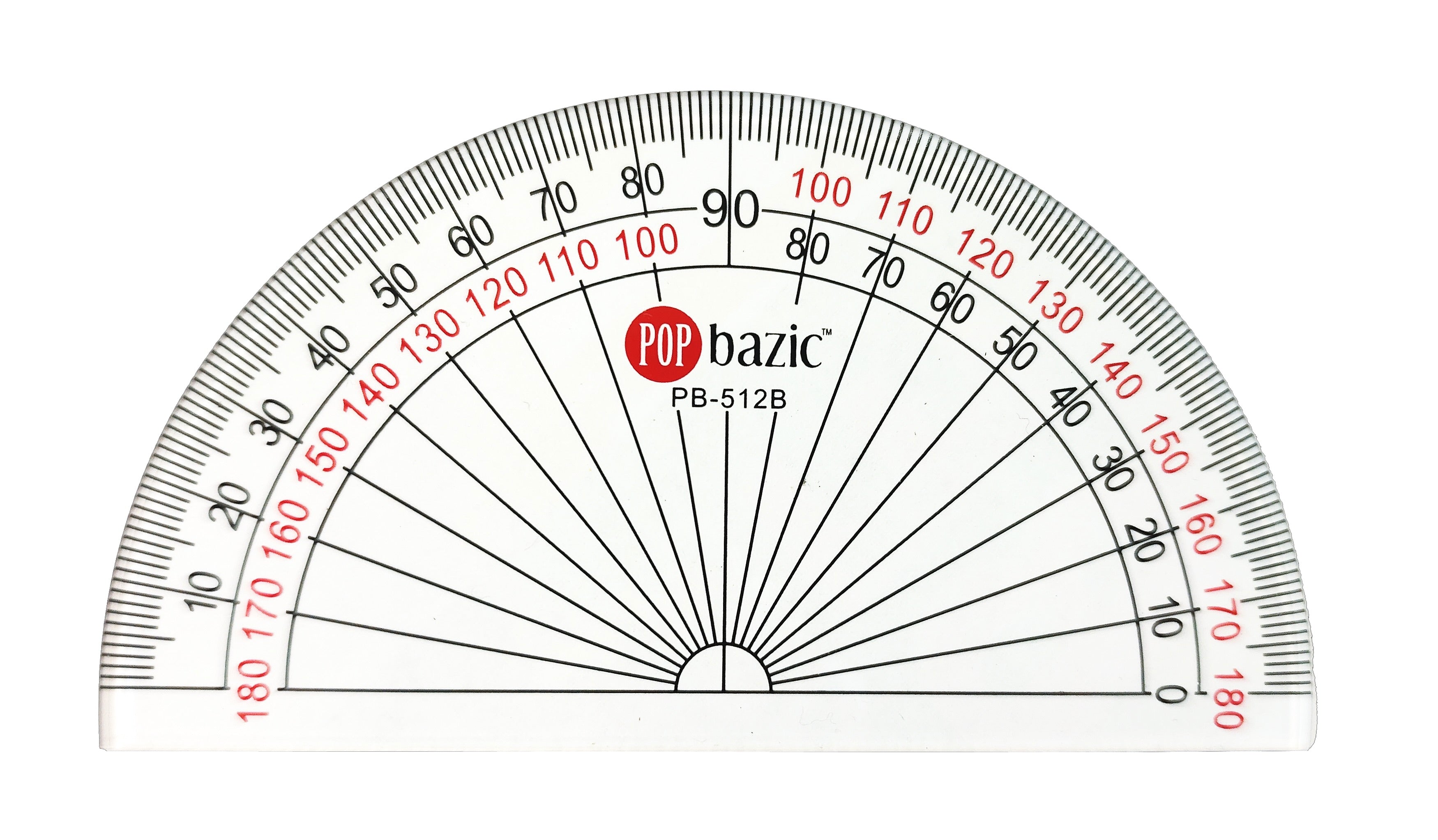 Pop Bazic 10cm Acrylic Protractor - Pb512b