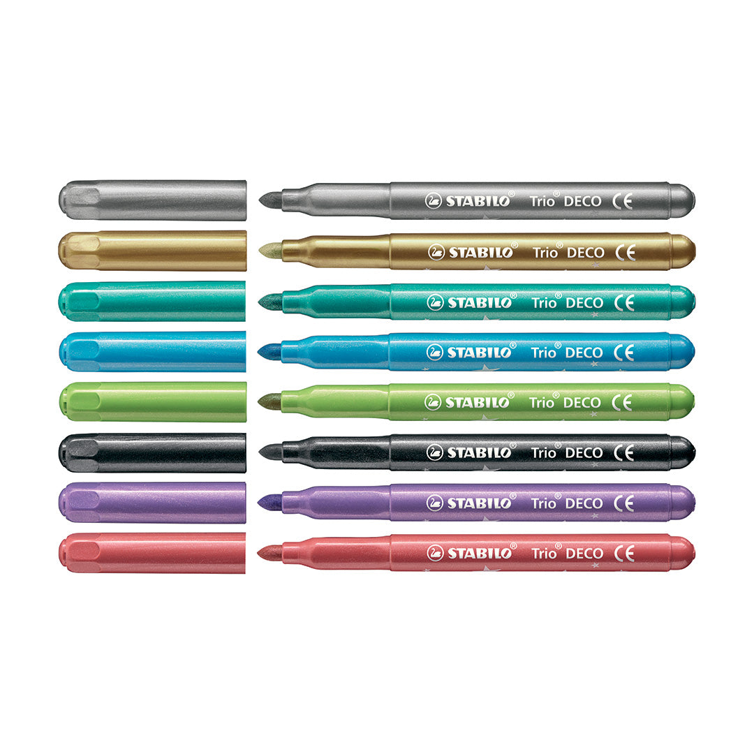 STABILO Trio Deco Metallic FibreT.Pen 8s
