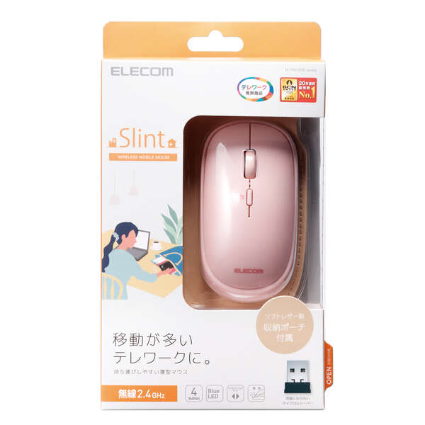 Elecom 2.4GHz Slint Wireless Mouse Pink