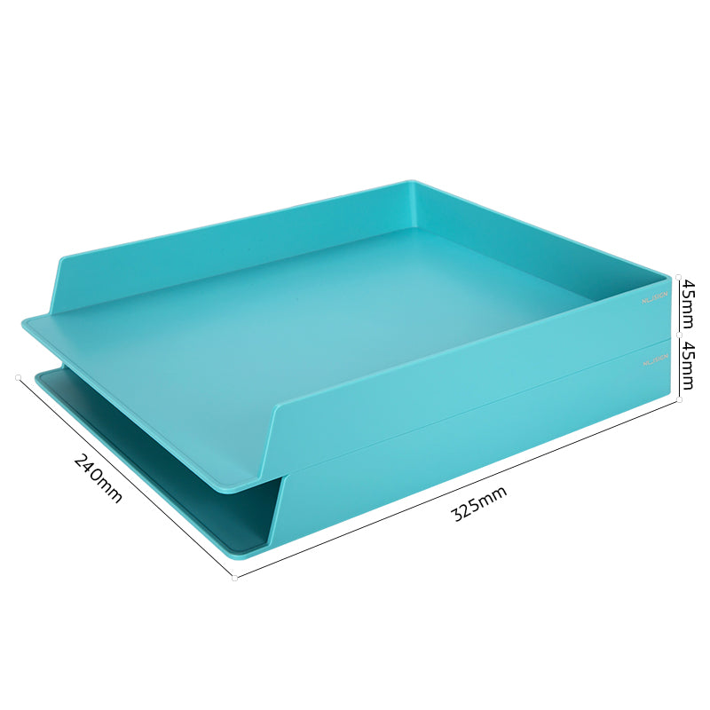 DELI NUSIGN DOUBLE LAYER FILE TRAY  LIGHT BLUE NS021