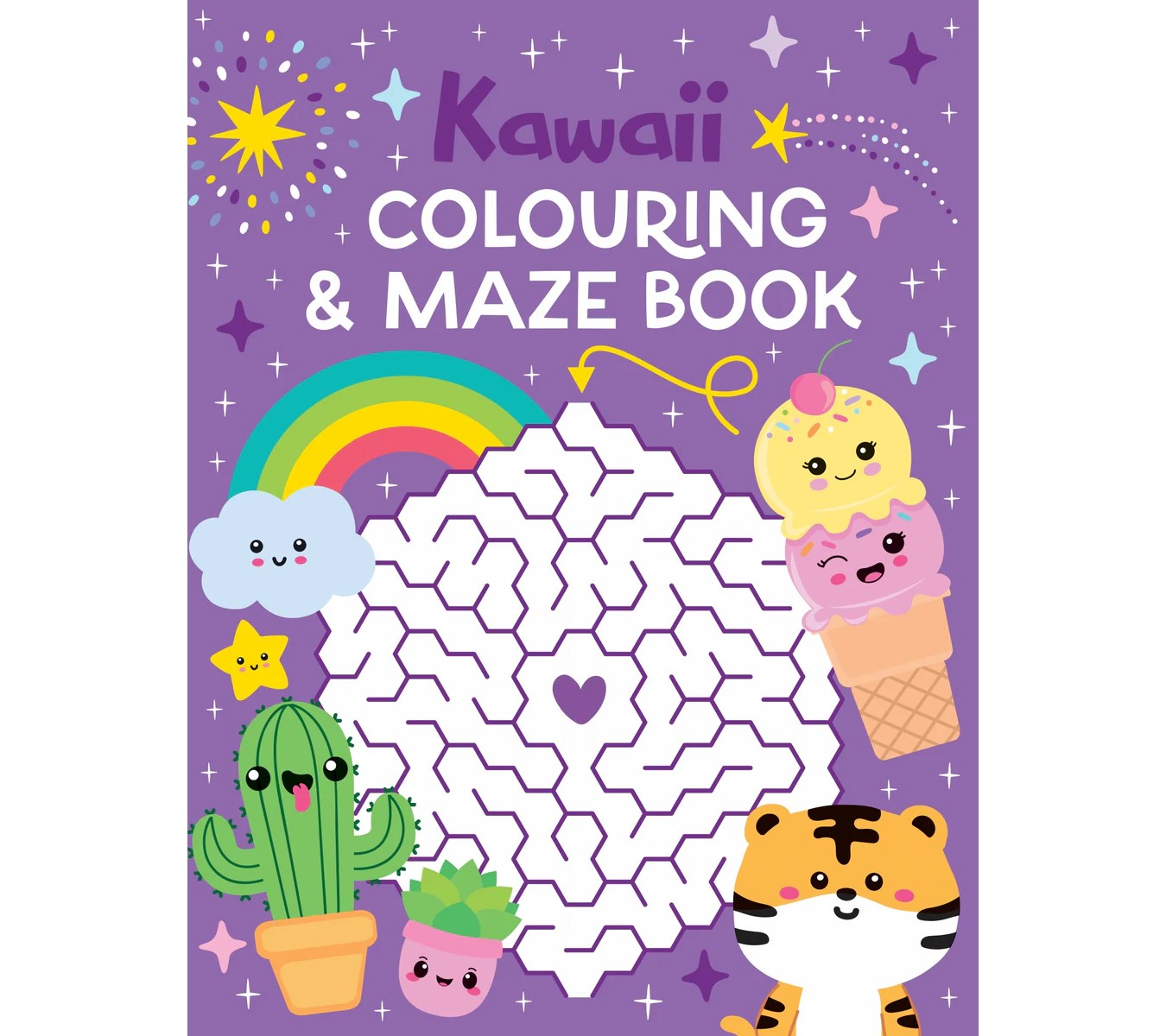 KAWAII COLOURING & MAZE BOOK