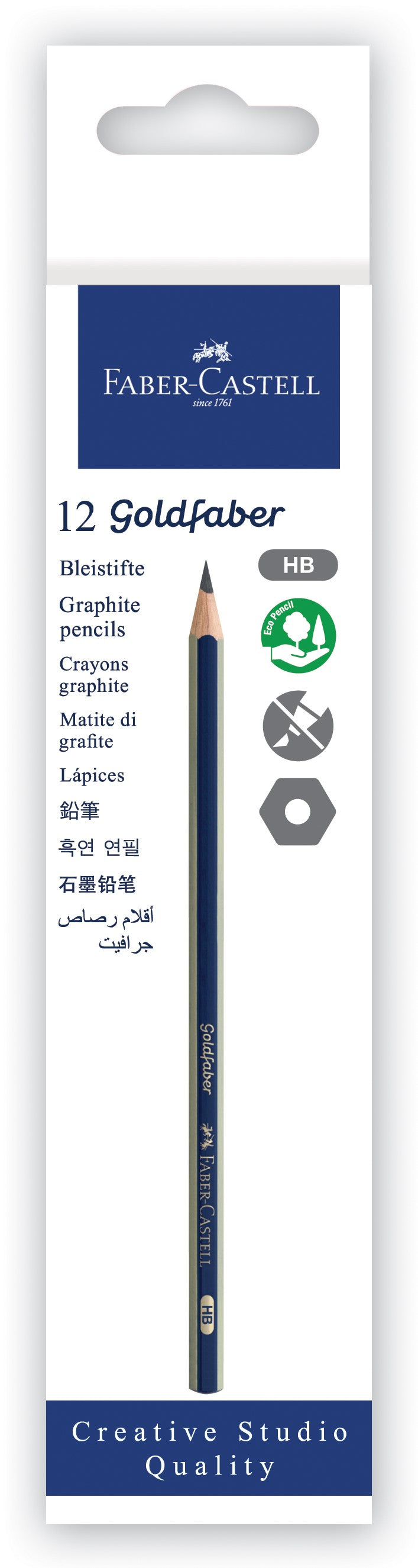 Faber-Castell Goldfaber 1221 Graphite Pencils HB in Box-112500-12