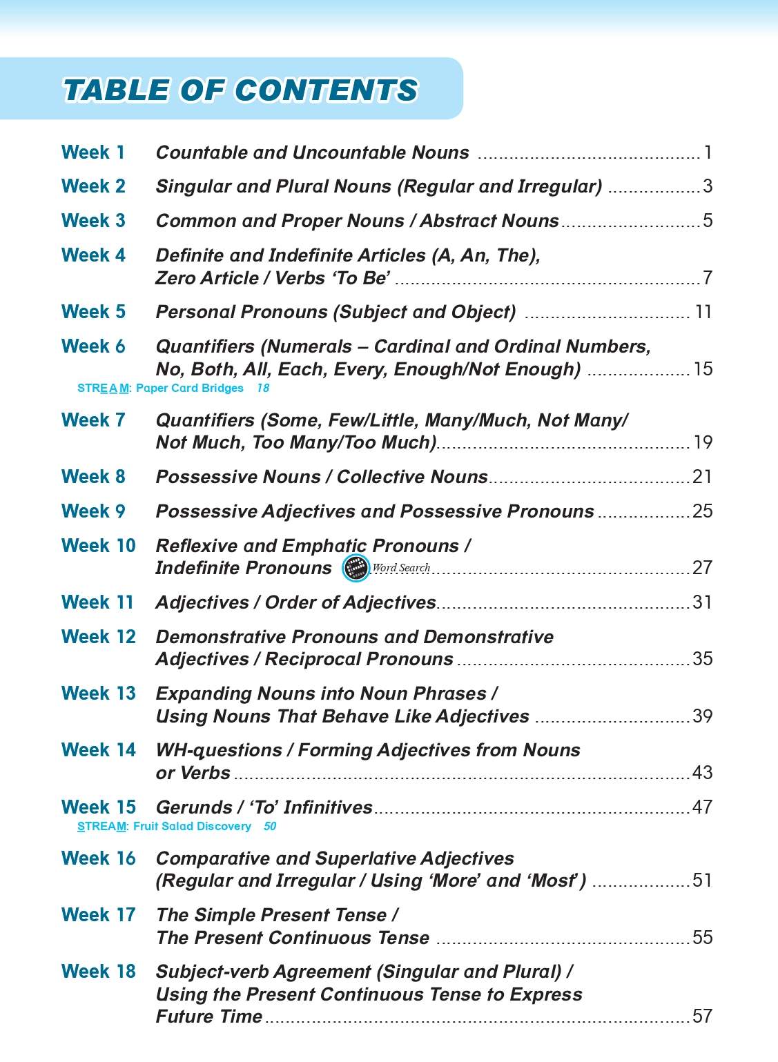 Learning+ English Grammar by the Week Workbook 3
