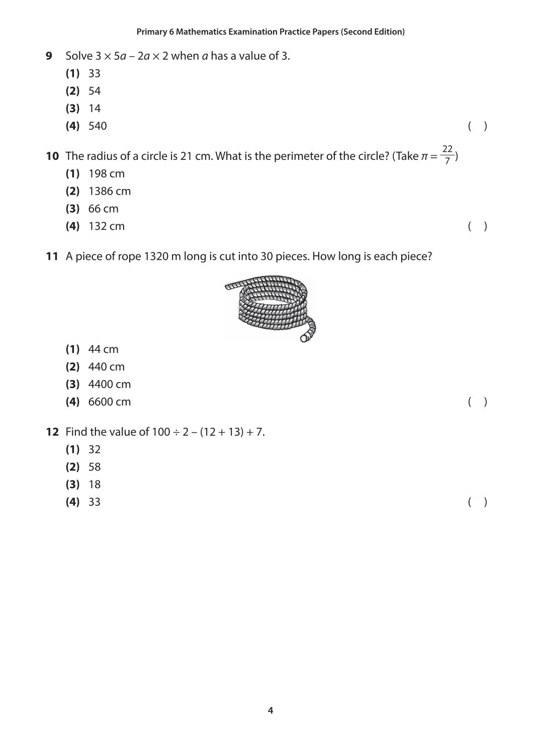 Primary 6 Mathematics Practice Papers Second Edition