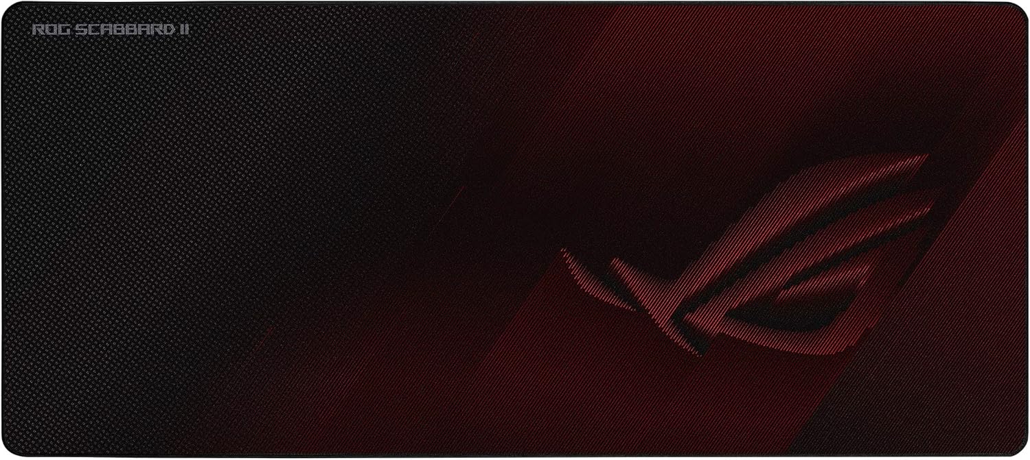 ASUS ROG Scabbard II Extended Gaming Mouse Pad Nano Technology Smooth Glide Tracking Protective Coating for Water,Black,90MP0210-BPUA00