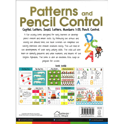 My Big Book Of Patterns And Pencil Control : Interactive Activity Book For Children To Practice Patterns, Numbers 1-20 And Alphabet
