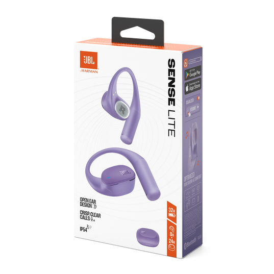 JBL Sense Lite True Wireless Open-Ear Headphones with JBL OpenSound Technology and Ear Hook Design - Purple