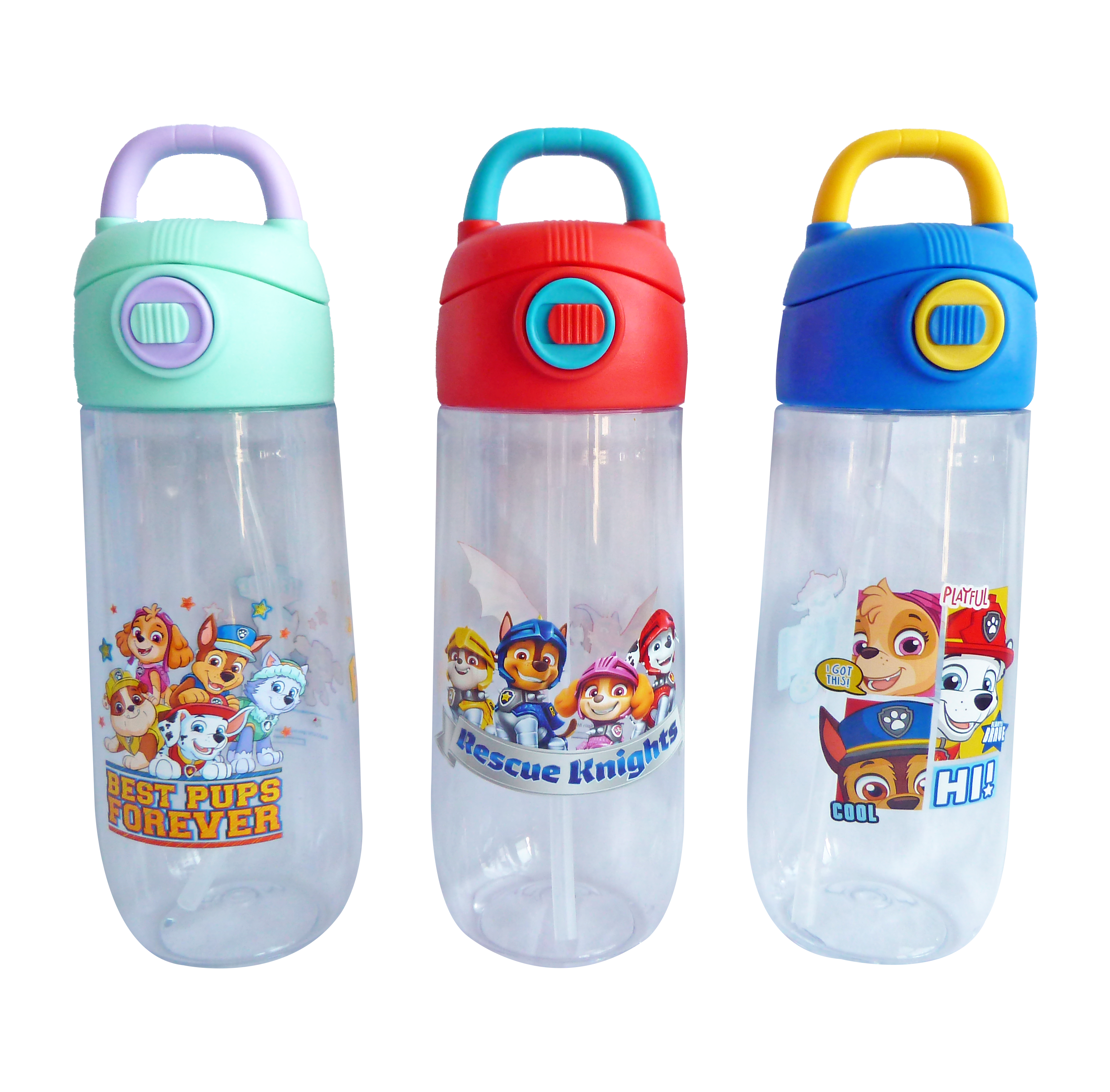 PAW PATROL WATER BOTTLE WITH STRAW 550ML - RED
