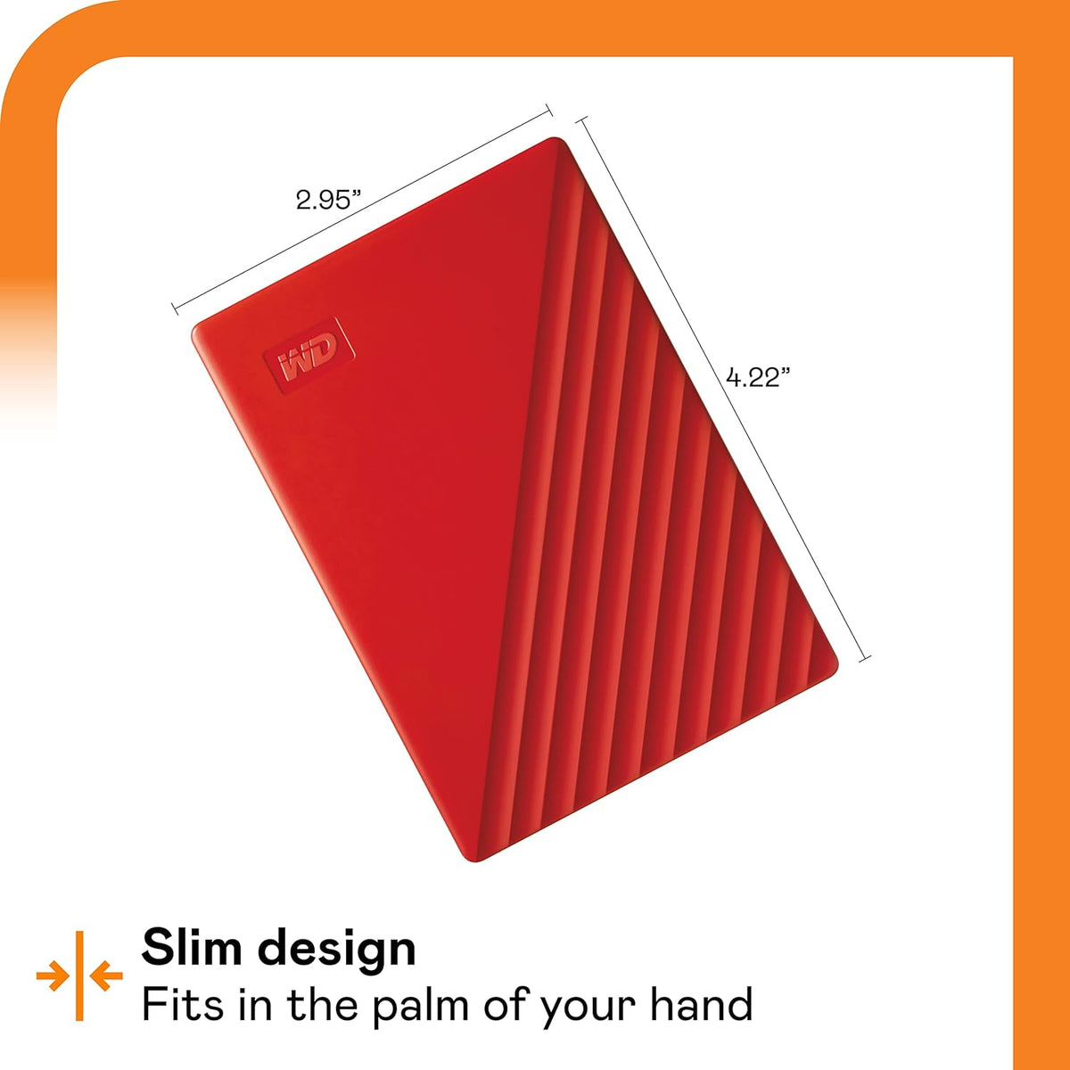 Western Digital WDBYVG0020BRD-WESN My Passport Portable External Hard Drive, 2TB, Red