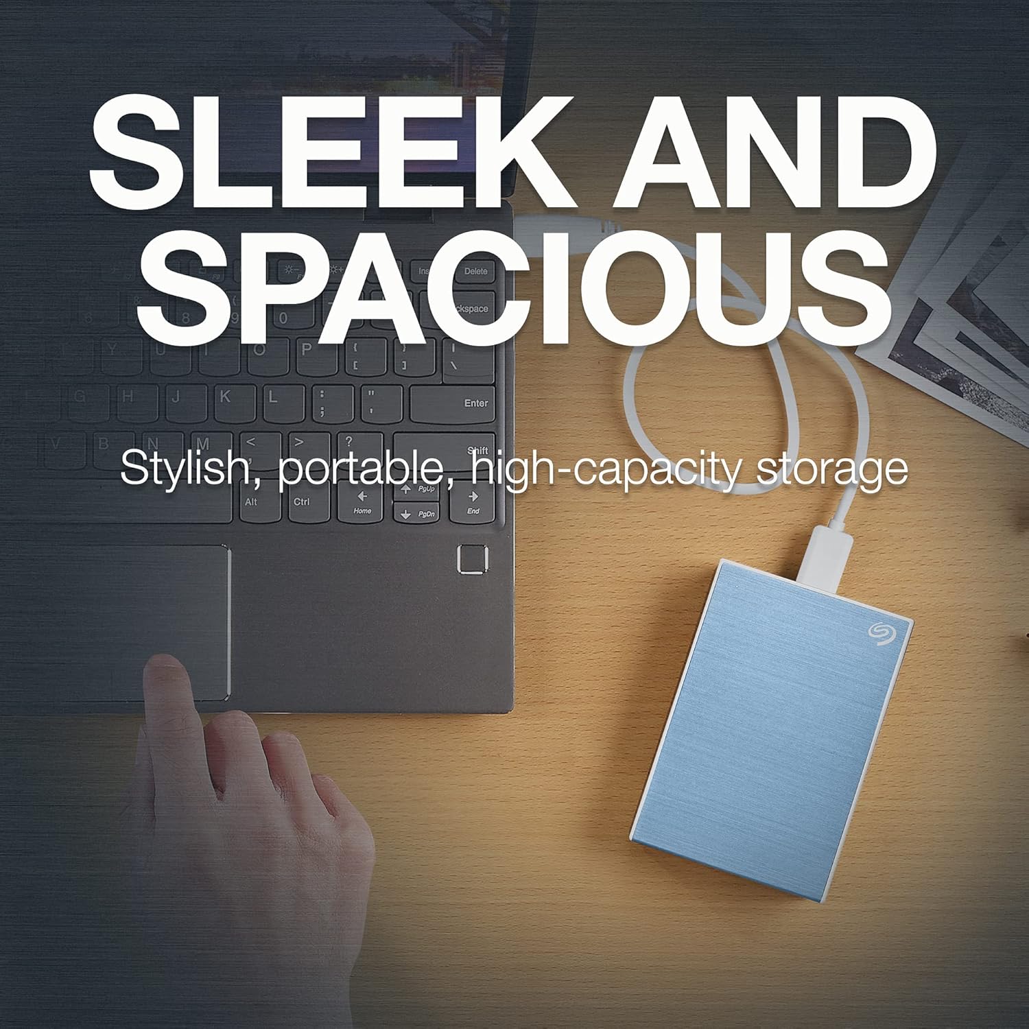 Seagate STKY1000402 One Touch External HDD with Password Protection, 1TB, Blue