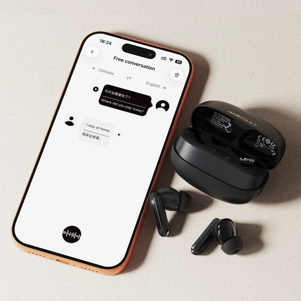 Acefast W8 ANC AI Translation Earbuds - Black