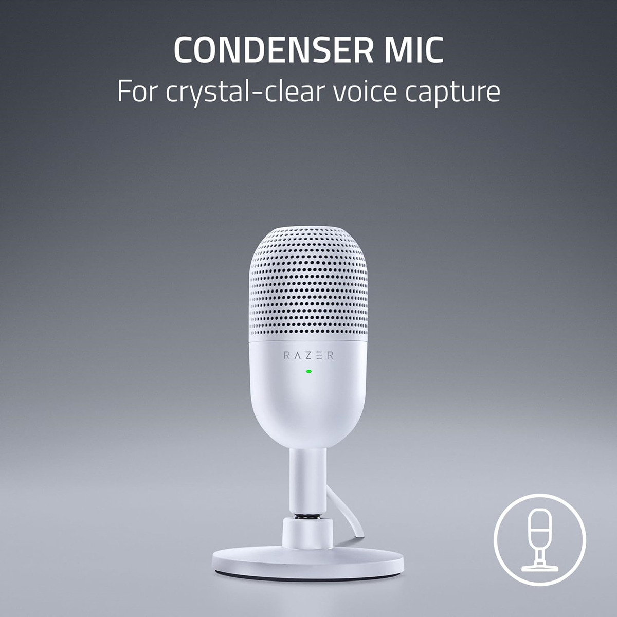 Razer Seiren V3 Mini Ultra-Compact USB Microphone White