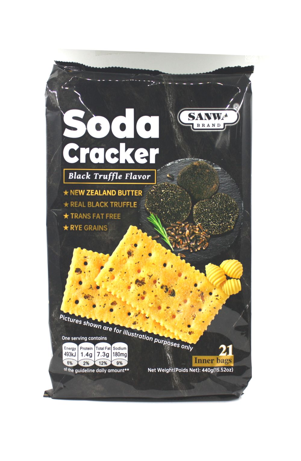 Sanwa Soda Cracker Black Truffle 440g