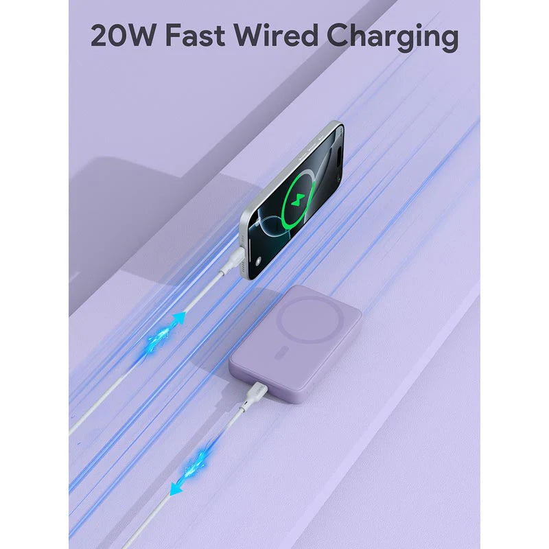 Aukey PB-MS04 10000mAh 20W Magsafe Ultra Slim Powerbank - Purple