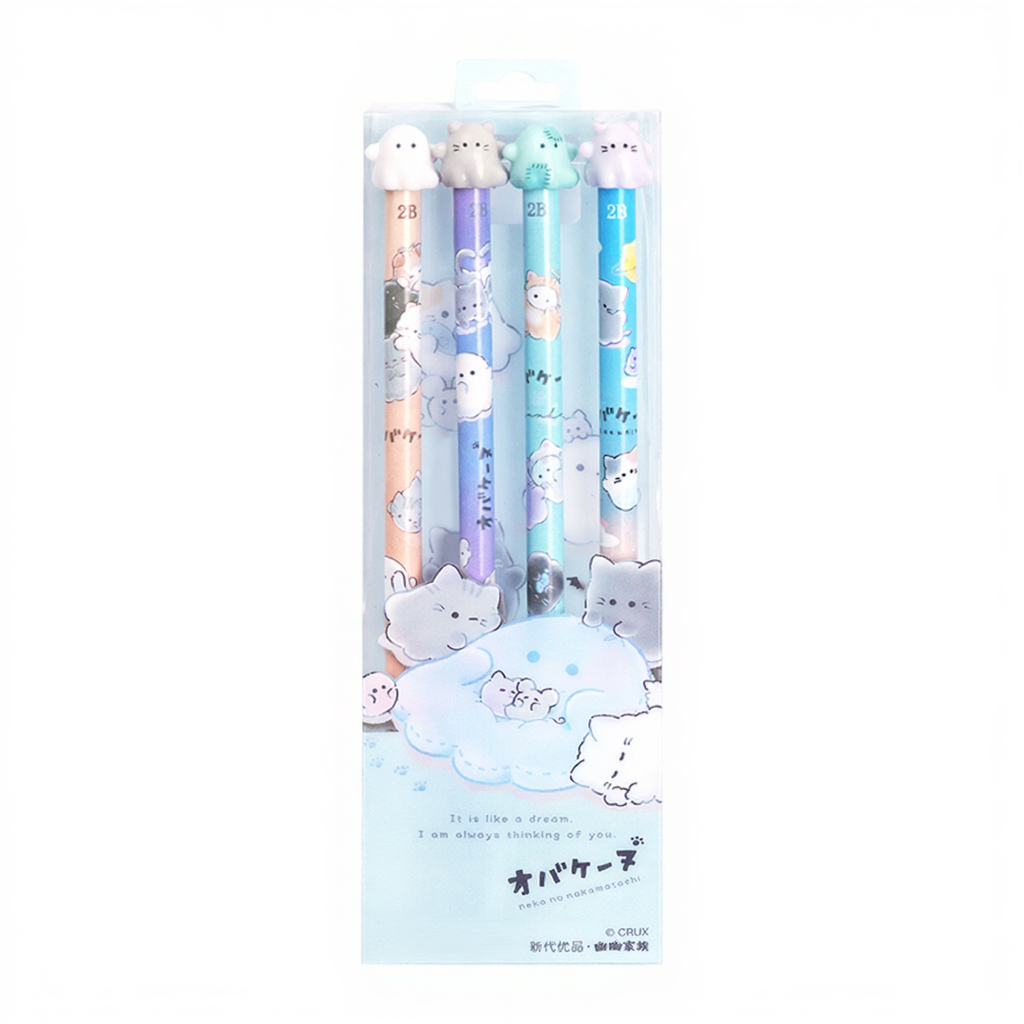 Obakenu 2B Pencil with Cap 4's Set