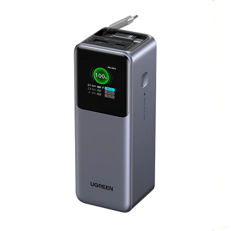 Ugreen PB726 20000mAh 165W CCC PD PB with Retractable Cable - Black