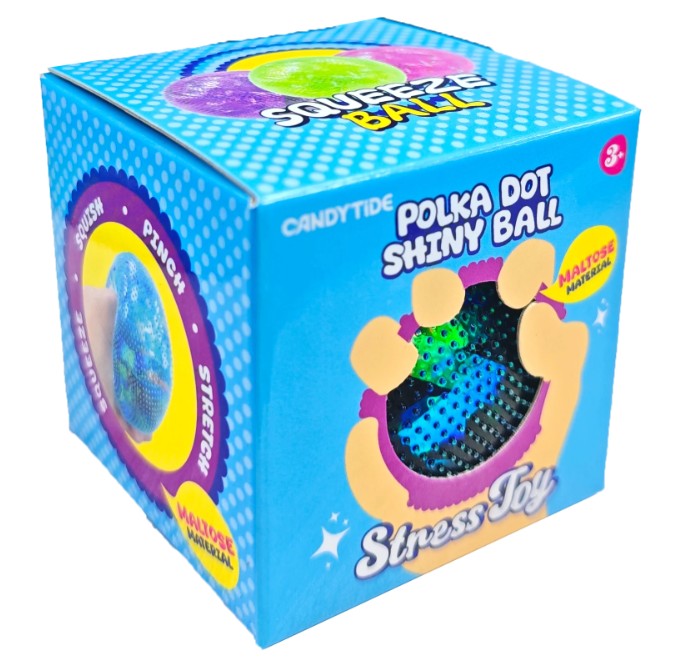 Polka Dot Shiny Squishy Ball - Assorted Colour