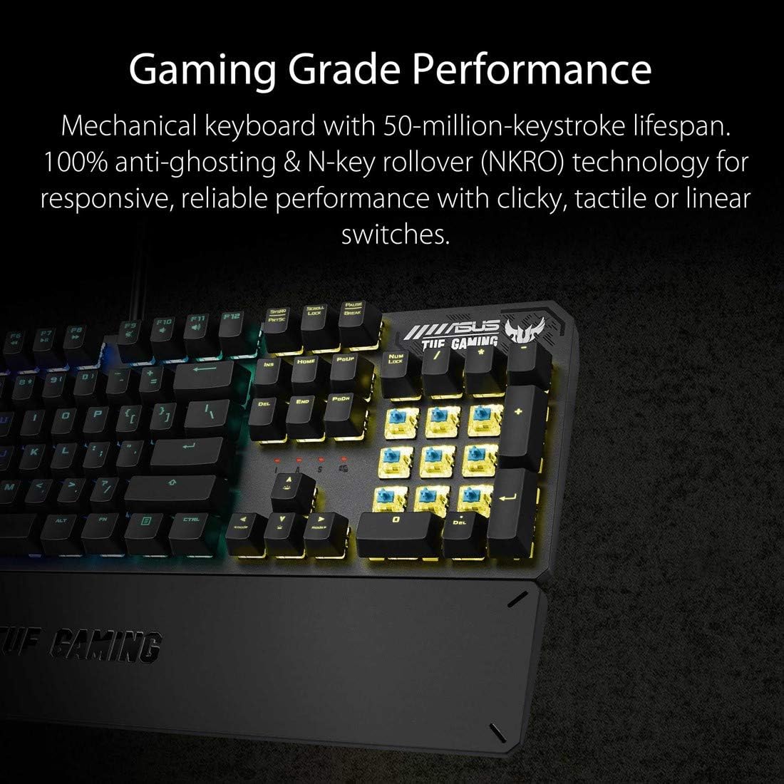 ASUS TUF Gaming K3 RD - RA05 Mechanical Gaming Keyboard with N-Key Rollover, Gray