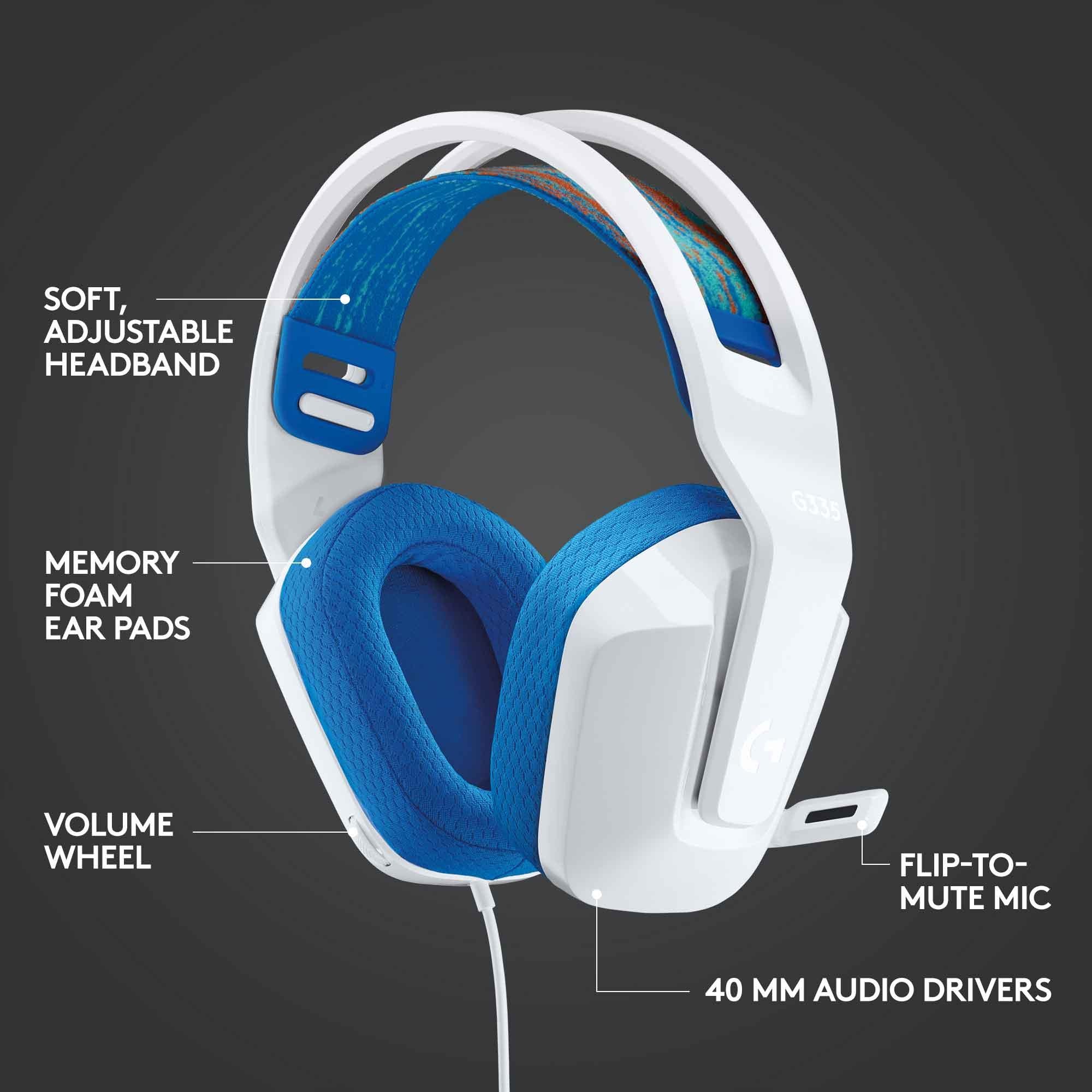 Logitech G335 Wired Gaming Headset - White