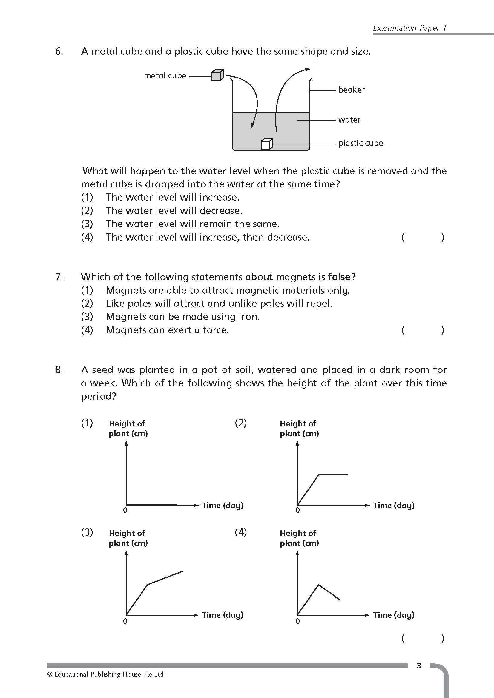 Primary 6 Top Science Examination Papers