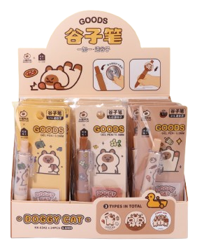 0.5mm Doggy Cat Gel Pen With Badge Clip – Assorted Design