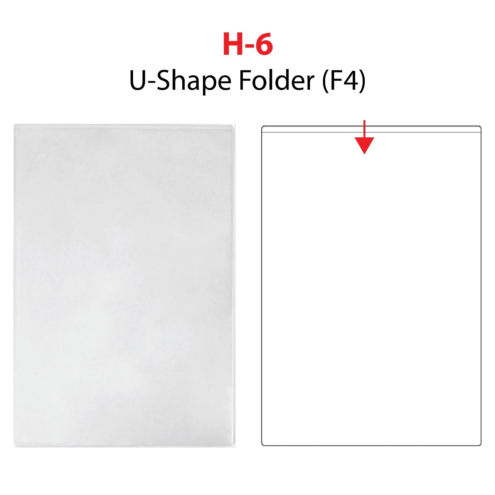 POP BAZIC Pvc Transparent U-shaped Folder F4 10s
