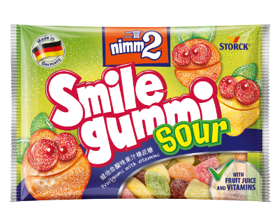 ST NIMM2 SMILEGUMMI SOUR 90G