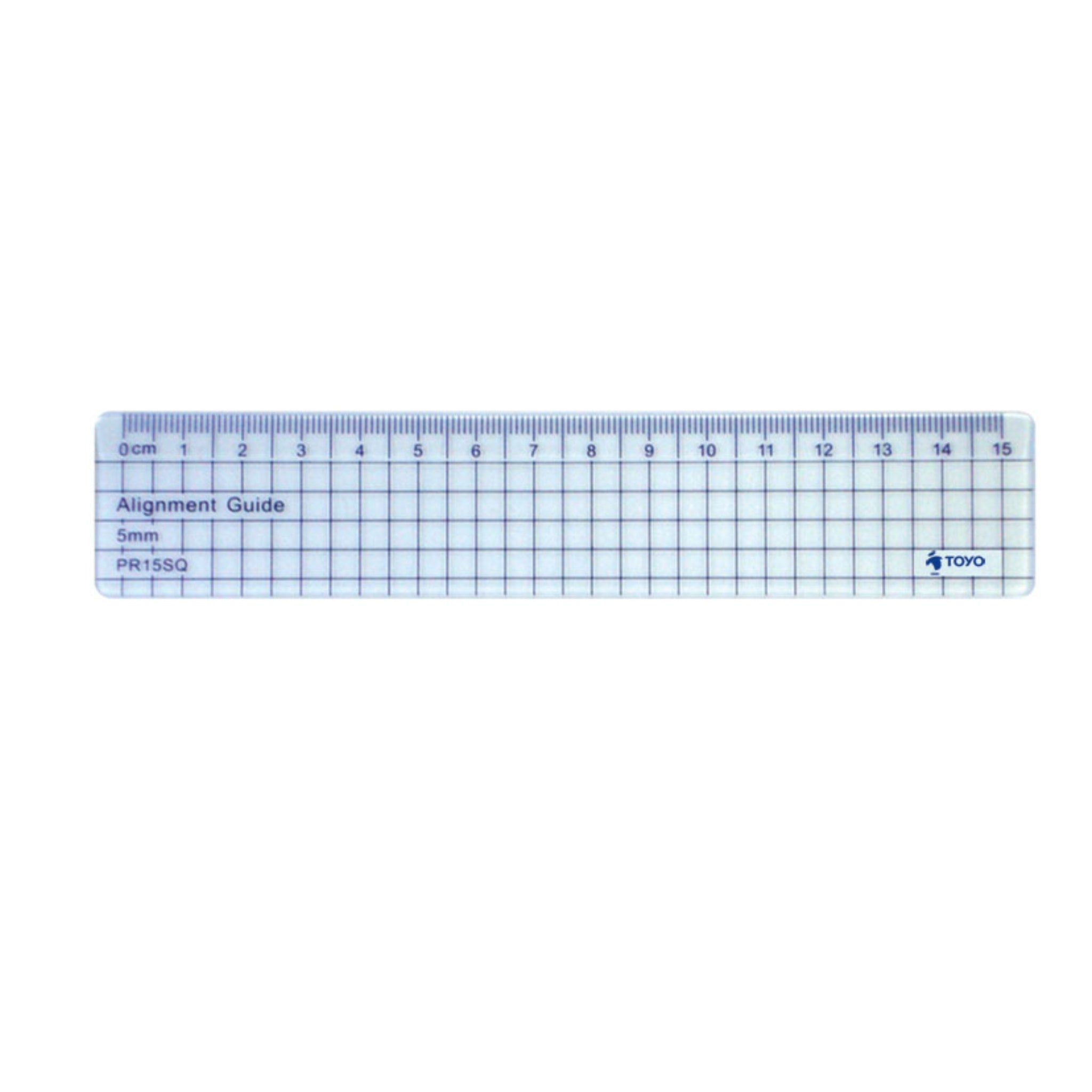 Toyo Plastic Ruler W/square 15cm Cl Pr15sq