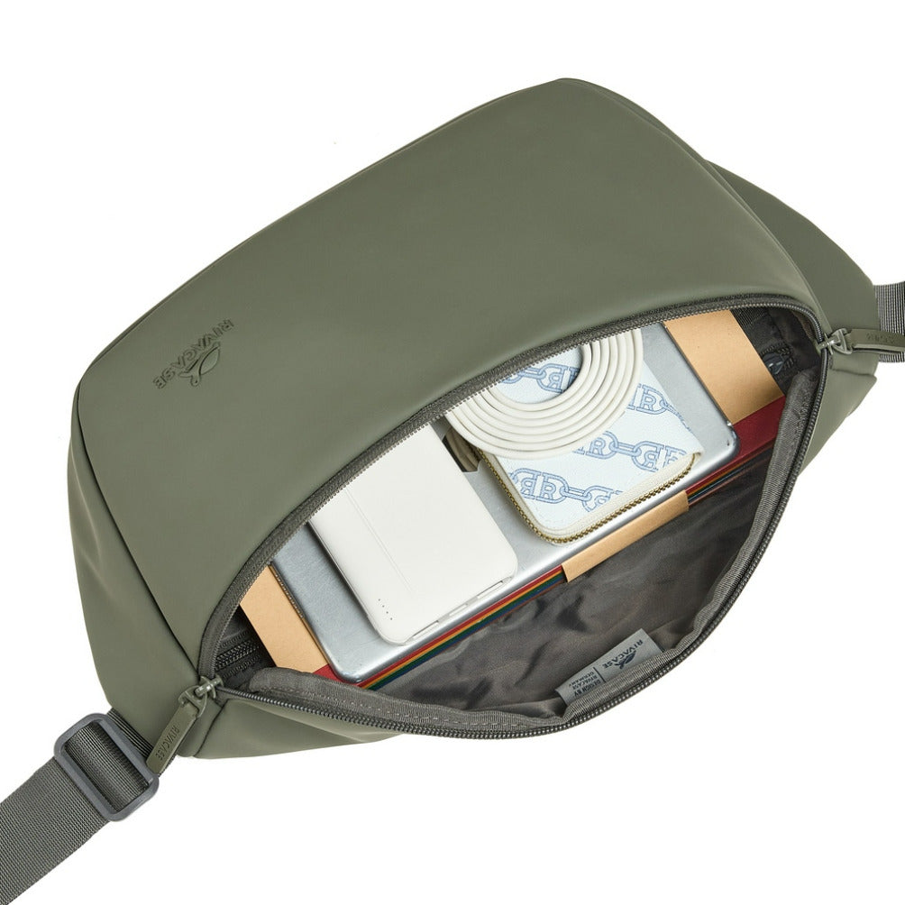 Rivacase 7814 Eden-ECO Waist/Sling Bag, Size L - Olive Green