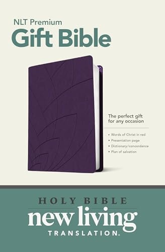 Premium Gift Bible NLT, Petals: LeatherLike, Purple, Red Letter (Imitation Leather)
