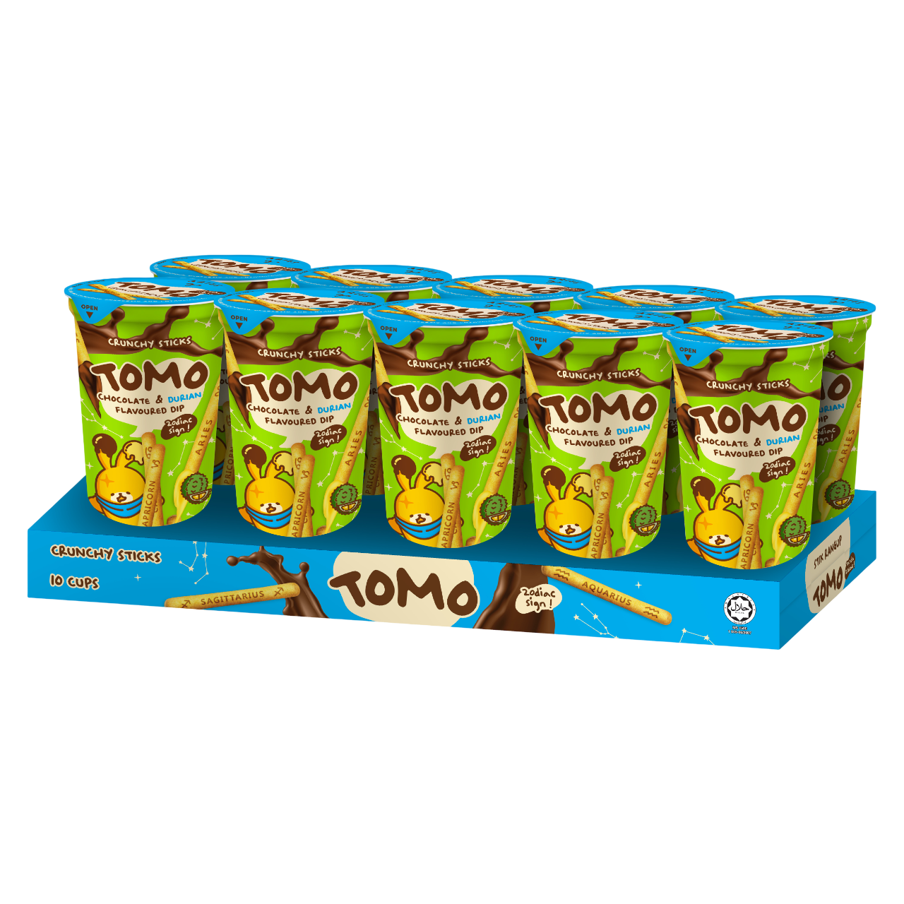 TOMO C STICKS 40GX10 CUPS CHOC&DURIAN