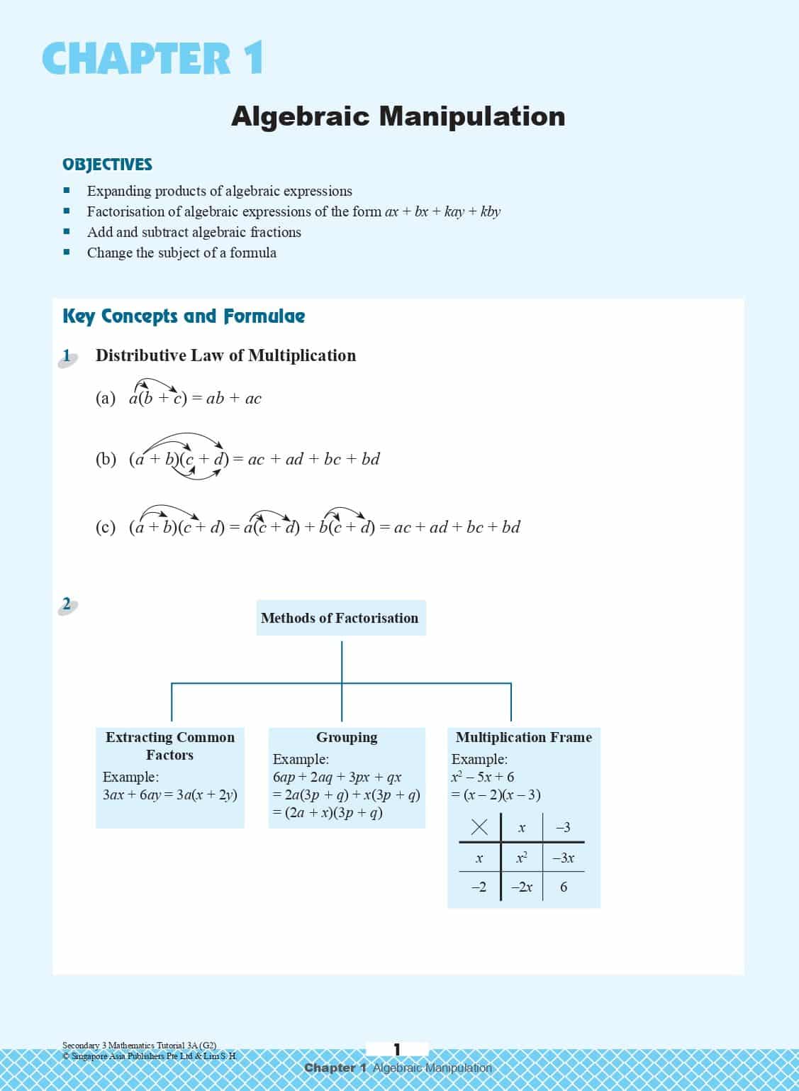 Secondary 3 Mathematics Tutorial 3A [G2]