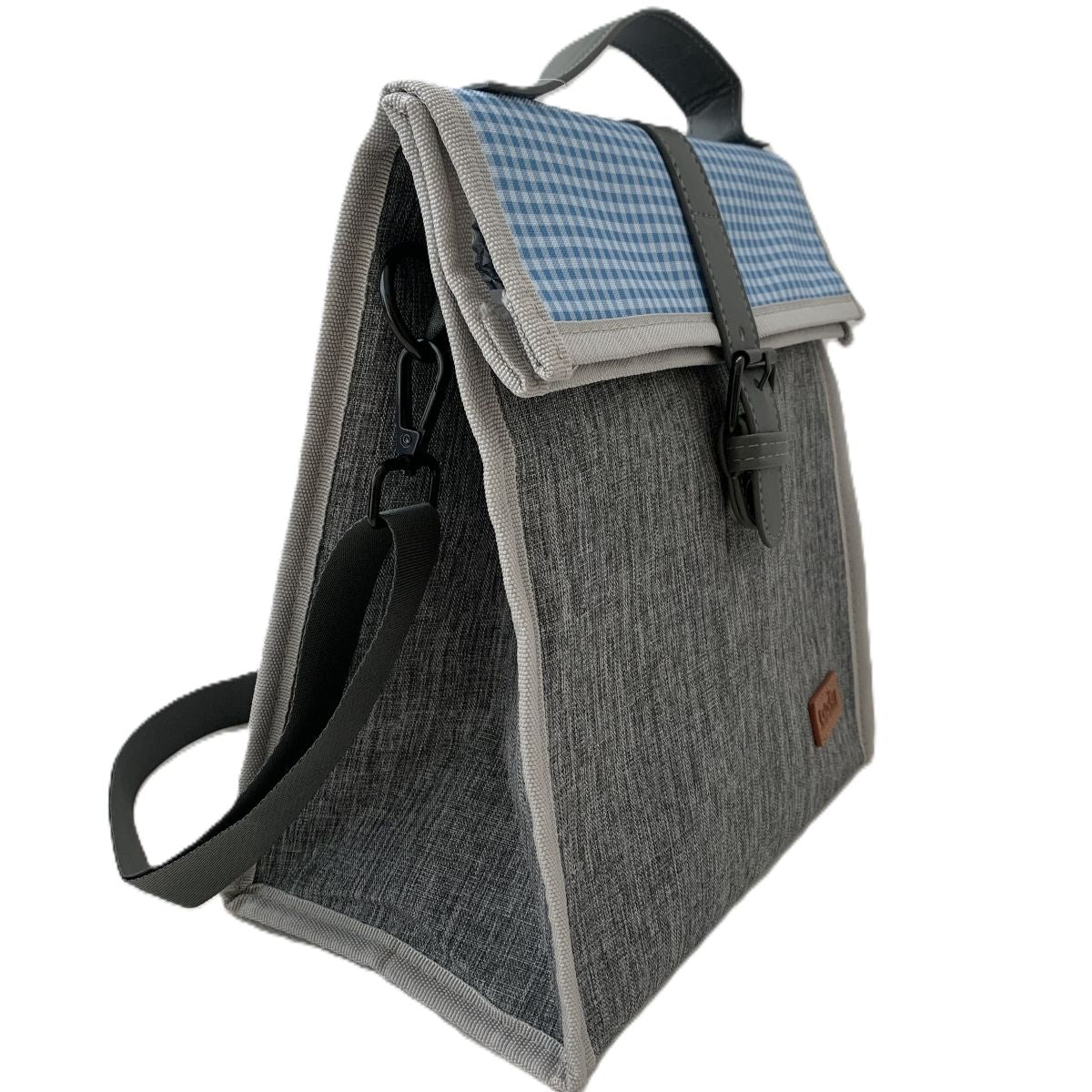 LOOM Lunch Bag B101– Blue Plaid Grey