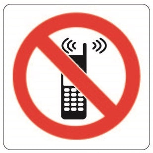 COSMO NO HANDPHONE SIGN SA13-604W (100mm x 100mm)