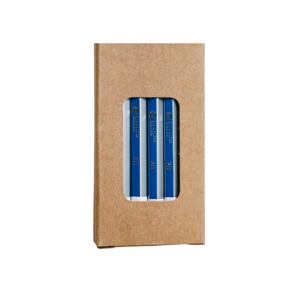 Pop Bazic 2B Pencils 1107 Blue/Silver (12-Pieaces)