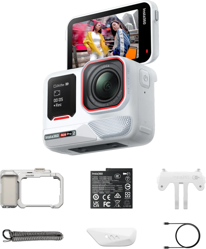 Insta360 Ace Pro 2 (Arctic White) | Xplorer Bundle (Moonlight Silver)