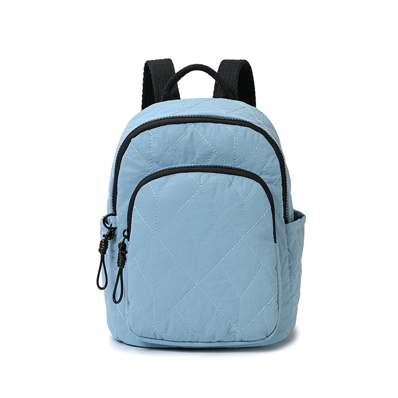 Plain Colour Quilted Nylon Backpack – 4 Assorted Colours