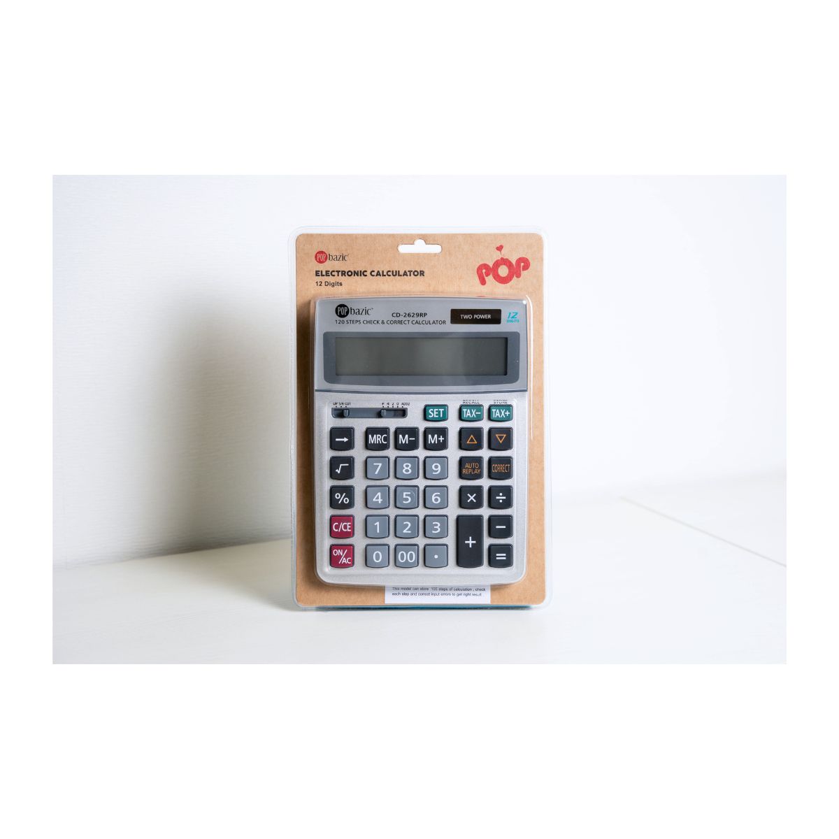 Pop Bazic 12-Digit Large Desktop Calculator (CD2629RP)