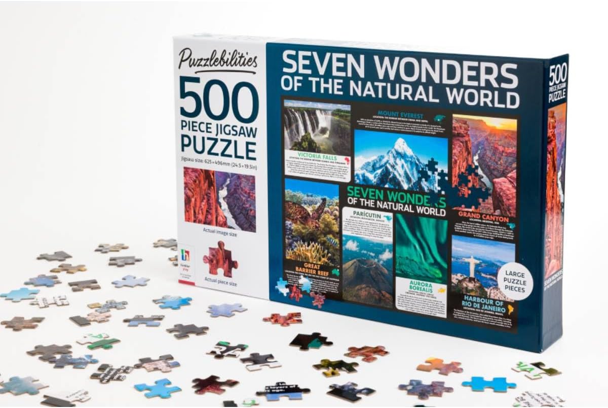 HINKLER PUZZLEBILITIES 500 PIECE JIGSAW PUZZLE SEVEN WONDERS OF THE NATURAL WORLD