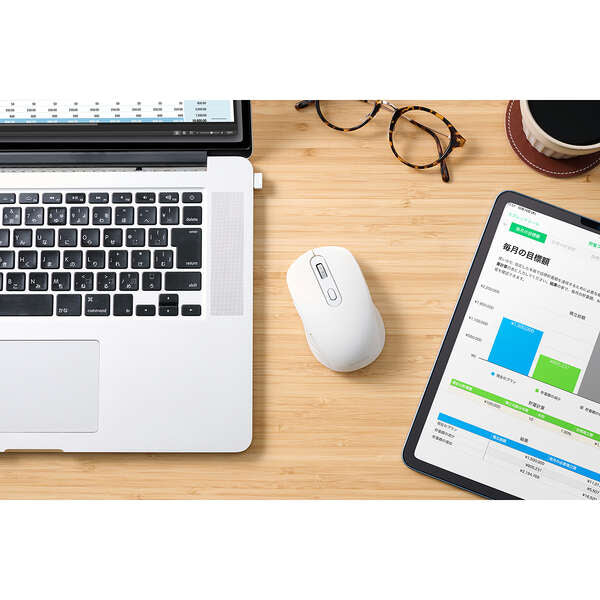 Elecom M-MY35MBSWH 6-Button Silent Mouse – Dual-Mode BT/Wireless, Rechargeable - White