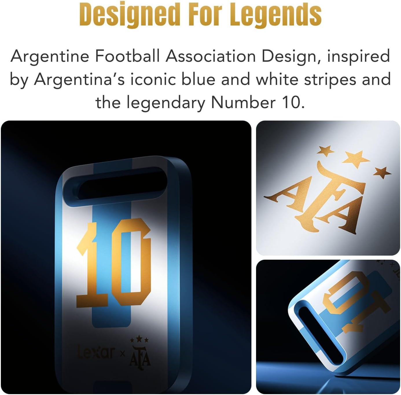 Lexar SL260 Air Portable SSD 1TB, AFA Edition, Argentina World Championship Co-Branding, USB 3.2 Gen 1, Up to 400MB/s Write, Ultra-Compact & Lightweight for iPhone 17, Android, iPads, PC & Mac