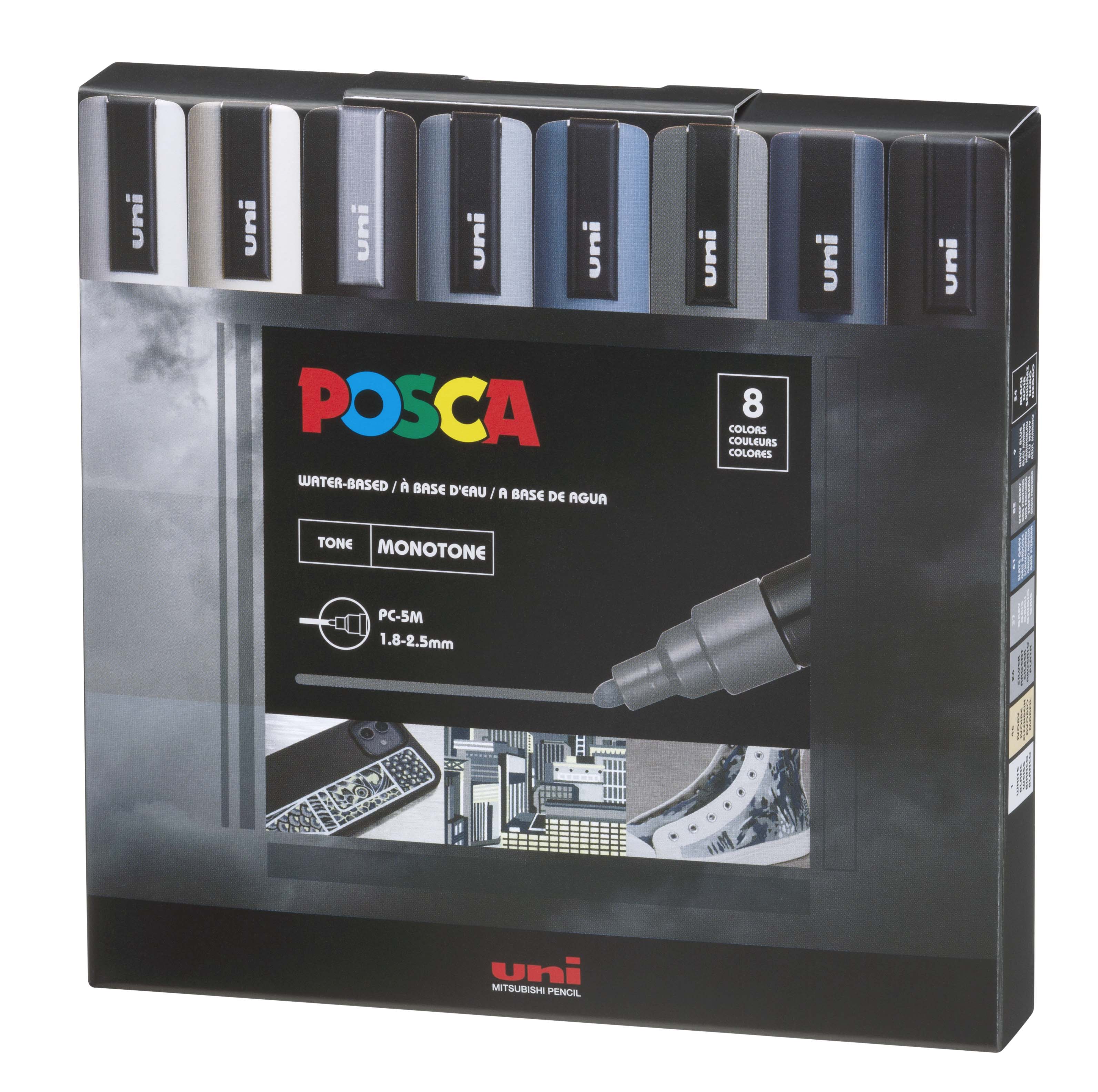 UNI POSCA MARKER PC-5M MONOTONE 8C SET