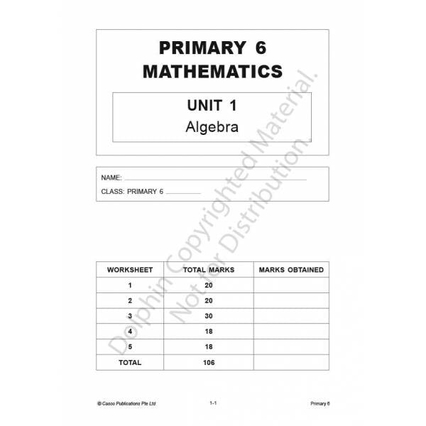 Primary 6 Topical Maths Worksheets (Pack)