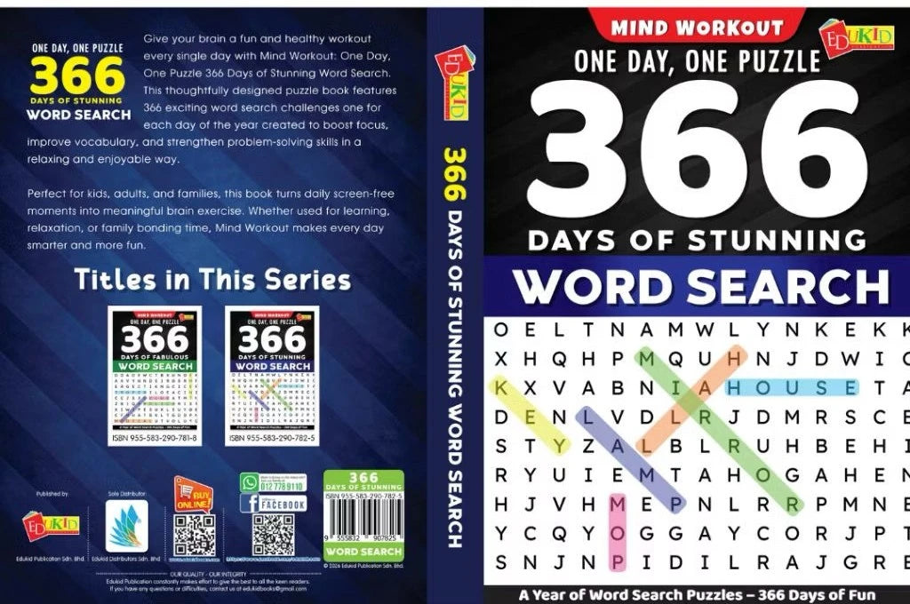 Mind Workout - 366 Day Of Stunning Word Search (One Day One Puzzle)