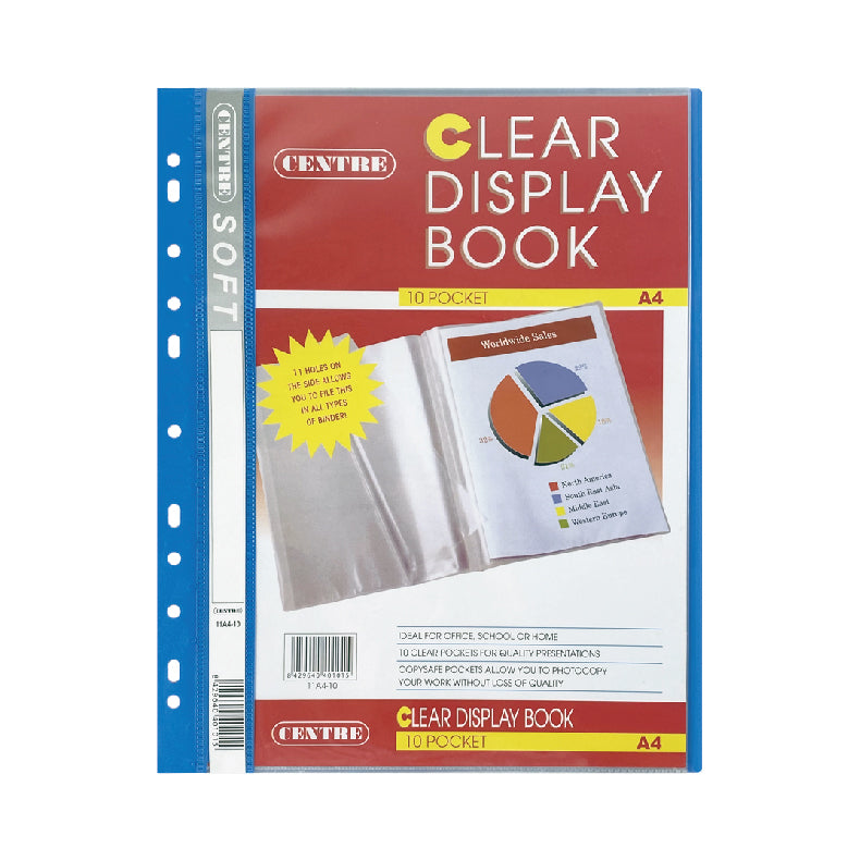 Centre Soft Slim Clear Book With 11-hole A4 10poc